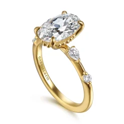 Best Gabriel & Co. Carinna - 14K Yellow Gold Oval Diamond Engagement Ring