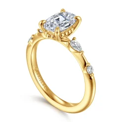 Clearance Gabriel & Co. Carinna - 18K Yellow Gold Oval Diamond Engagement Ring