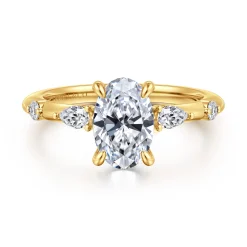 Clearance Gabriel & Co. Carinna - 18K Yellow Gold Oval Diamond Engagement Ring