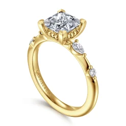 Outlet Gabriel & Co. Carinna - 14K Yellow Gold Princess Cut Diamond Engagement Ring