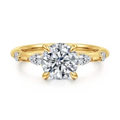 Discount Gabriel & Co. Carinna - 18K Yellow Gold Round Diamond Engagement Ring