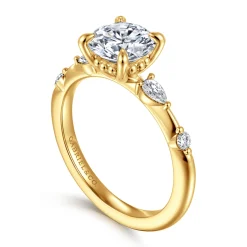 Discount Gabriel & Co. Carinna - 18K Yellow Gold Round Diamond Engagement Ring
