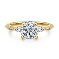 Clearance Gabriel & Co. Carinna - 14K Yellow Gold Round Diamond Engagement Ring