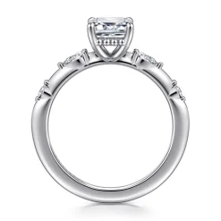 Clearance Gabriel & Co. Carinna - Platinum Emerald Cut Diamond Engagement Ring