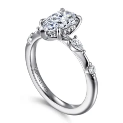 Best Gabriel & Co. Carinna - Platinum Pear Shape Diamond Engagement Ring