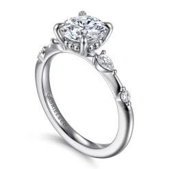 Clearance Gabriel & Co. Carinna - Platinum Round Diamond Engagement Ring