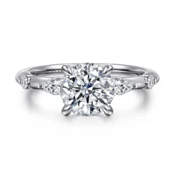 Clearance Gabriel & Co. Carinna - Platinum Round Diamond Engagement Ring