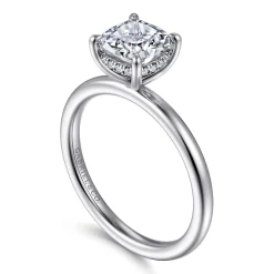 Sale Gabriel & Co. Cari - Platinum Cushion Diamond Engagement Ring