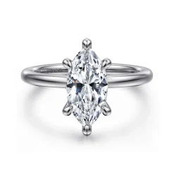 Clearance Gabriel & Co. Cari - Platinum Marquise Shape Diamond Engagement Ring