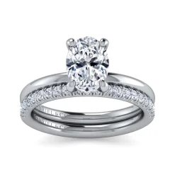 Discount Gabriel & Co. Cari - Platinum Oval Diamond Engagement Ring