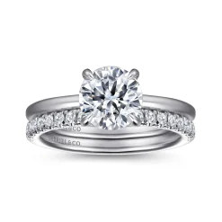 Best Gabriel & Co. Cari - Platinum Round Diamond Engagement Ring