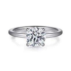 Best Gabriel & Co. Cari - Platinum Round Diamond Engagement Ring