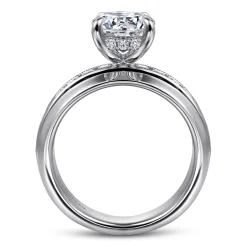 Best Gabriel & Co. Caris - 14K White Gold Round Channel Set Diamond Engagement Ring