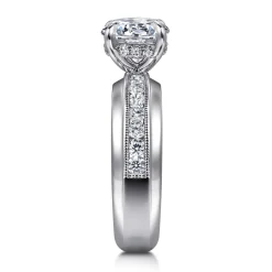 Best Gabriel & Co. Caris - 14K White Gold Round Channel Set Diamond Engagement Ring