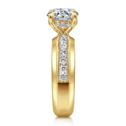 Clearance Gabriel & Co. Caris - 14K Yellow Gold Round Channel Set Diamond Engagement Ring