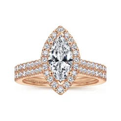 Online Gabriel & Co. Carly - 14K Rose Gold Marquise Halo Diamond Engagement Ring