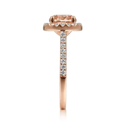 Sale Gabriel & Co. Carly - 14K Rose Gold Morganite and Diamond Halo Engagement Ring