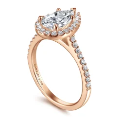 Hot Gabriel & Co. Carly - 14K Rose Gold Pear Shape Halo Diamond Engagement Ring
