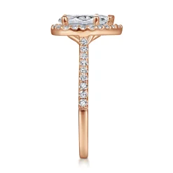 Hot Gabriel & Co. Carly - 14K Rose Gold Pear Shape Halo Diamond Engagement Ring
