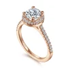 Sale Gabriel & Co. Carly - 14K Rose Gold Round Halo Diamond Engagement Ring