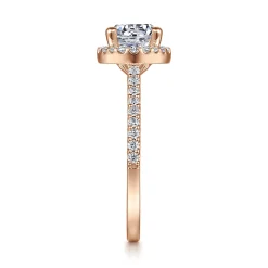 Sale Gabriel & Co. Carly - 14K Rose Gold Round Halo Diamond Engagement Ring