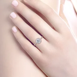 Sale Gabriel & Co. Carly - 14K Rose Gold Round Halo Diamond Engagement Ring