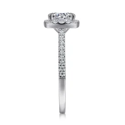 Discount Gabriel & Co. Carly - 14K White Gold Cushion Halo Diamond Engagement Ring