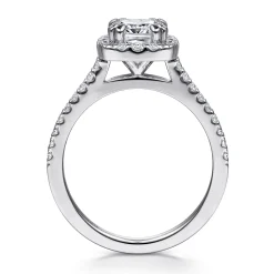 Discount Gabriel & Co. Carly - 14K White Gold Cushion Halo Diamond Engagement Ring