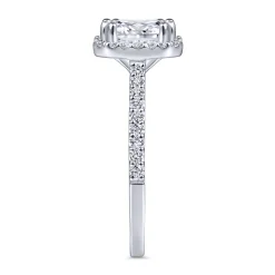 Clearance Gabriel & Co. Carly - 14K White Gold Emerald Halo Diamond Engagement Ring