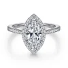 Gabriel & Co. Carly - 14K White Gold Marquise Shape Halo Diamond Engagement Ring