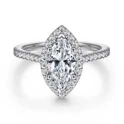 Gabriel & Co. Carly - 14K White Gold Marquise Shape Halo Diamond Engagement Ring