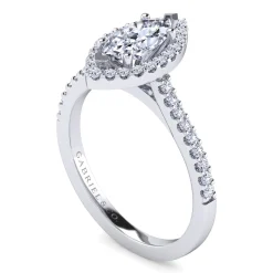 Hot Gabriel & Co. Carly - 14K White Gold Marquise Shape Halo Diamond Engagement Ring