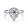Outlet Gabriel & Co. Carly - 14K White Gold Pear Shape Halo Diamond Engagement Ring