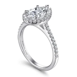 Outlet Gabriel & Co. Carly - 14K White Gold Pear Shape Halo Diamond Engagement Ring