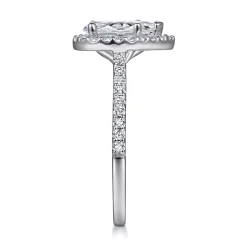 Outlet Gabriel & Co. Carly - 14K White Gold Pear Shape Halo Diamond Engagement Ring
