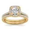 Online Gabriel & Co. Carly - 14K Yellow Gold Cushion Halo Diamond Engagement Ring