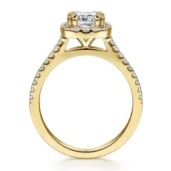 Online Gabriel & Co. Carly - 14K Yellow Gold Cushion Halo Diamond Engagement Ring