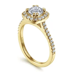 Online Gabriel & Co. Carly - 14K Yellow Gold Cushion Halo Diamond Engagement Ring