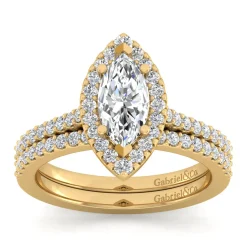 Outlet Gabriel & Co. Carly - 14K Yellow Gold Marquise Halo Diamond Engagement Ring