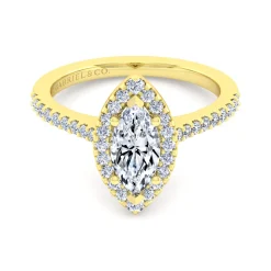 Outlet Gabriel & Co. Carly - 14K Yellow Gold Marquise Halo Diamond Engagement Ring