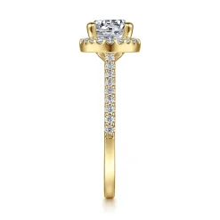 New Gabriel & Co. Carly - 14K Yellow Gold Round Halo Diamond Engagement Ring