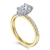 Best Gabriel & Co. Carmellia - 14K White-Yellow Gold Pear Shape Diamond Engagement Ring