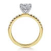 Discount Gabriel & Co. Carmellia - 14K White-Yellow Gold Cushion Cut Diamond Engagement Ring