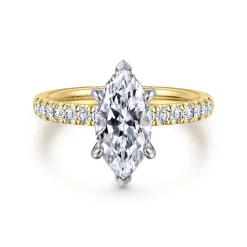 Online Gabriel & Co. Carmellia - 14K White-Yellow Gold Marquise Shape Diamond Engagement Ring