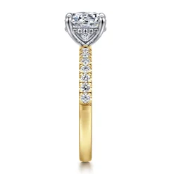 Sale Gabriel & Co. Carmellia - 14K White-Yellow Gold Round Diamond Engagement Ring