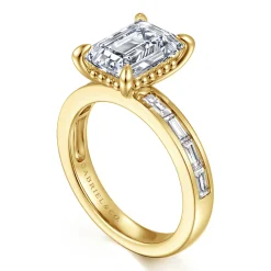 Clearance Gabriel & Co. Carolie - 14K Yellow Gold Emerald Cut Diamond Engagement Ring