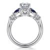 Gabriel & Co. Carrie - 14K White Gold Emerald Cut Five Stone Sapphire and Diamond Engagement Ring