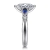 Gabriel & Co. Carrie - 14K White Gold Marquise Shape Five Stone Sapphire and Diamond Engagement Ring