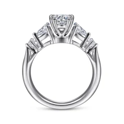 Discount Gabriel & Co. Carrie - 14K White Gold Oval Five Stone Diamond Engagement Ring