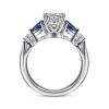 Hot Gabriel & Co. Carrie - 14K White Gold Oval Five Stone Sapphire and Diamond Engagement Ring
